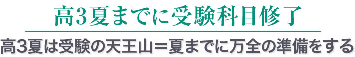 高３夏までに受験科目修了